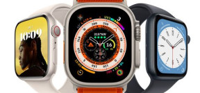 Auf dem Bild sind drei Apple Watches zu sehen in verschiedenen Ausführungen zu sehen.