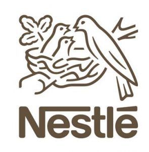 Auf dem Bild ist das Logo von Nestlé (einem Lebensmittelhersteller) zu sehen