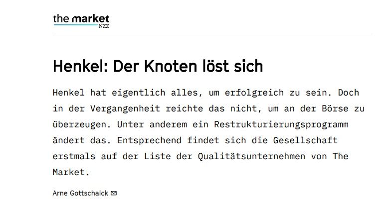 Auschnitt des themarket Artikels 