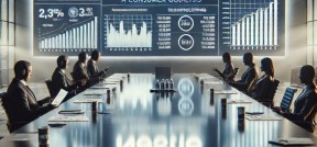 KI Bild von Nestlé Konferenzraum in dem eine Sitzung abgehalten wird.