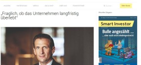 Titelbild Smart Investor Website mit Artikel mit Dominikus Wagners Artikel geöffnet.