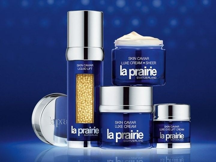 Das Bild zeigt Proukte von La Prairie aus der Reihe Skin Caviar.